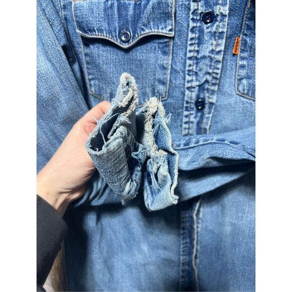Levi’s Vintage 70s Orange Tab Denim Button Down Shirt - Picture 3 of 6